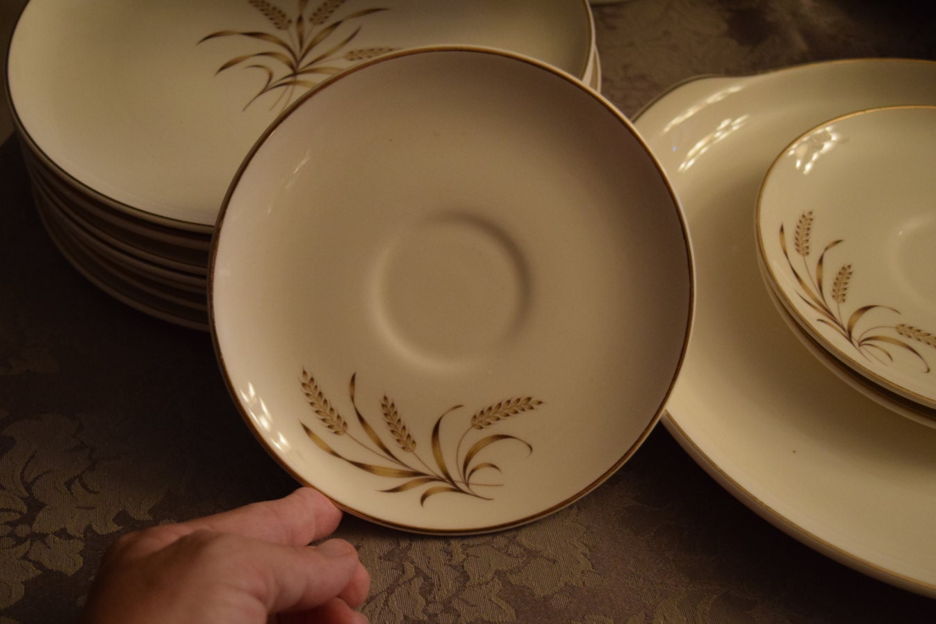 Vintage Universal Ballerina Brown Wheat Pattern Dishes – Haute Juice