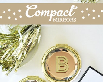 Personalized Compact Mirror Bridesmaid Compact Mirror Custom Compact Mirror Flower Girl Gift Ideas Unique Bridal Shower Gifts (EB3137)
