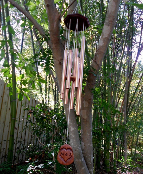 Personalized Wind Chimes Wedding Gift Copper S Personalized Wind Chimes Wedding Gift Copper S Chime Carved Handcrafted Wood