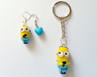 Minions FAN ART- Despicable Me Cattivissimo Me - Kevin Stuart Bob Banana Necklace earrings or Keychain