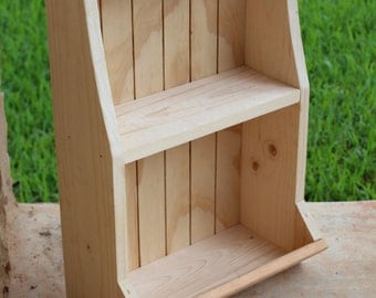 Unfinished Wall Shelf with Bin, DIY, 20.75" x 14" x 7.5", Unfinished Wood Shelf, Freestanding Shelf with Cubby