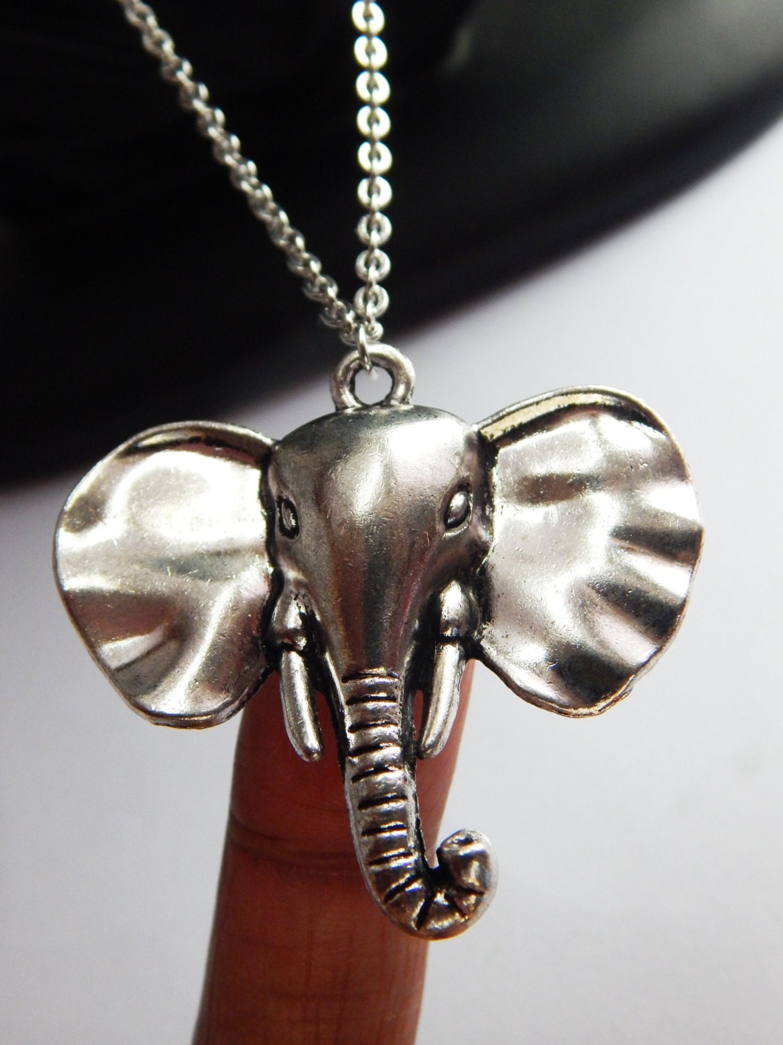 Elephant Necklace African elephant jewelry by TheBlackerTheBerry