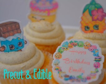 Shopkins cupcake topper, shopkins cupcake, edible & precut, Shopkins birthday,