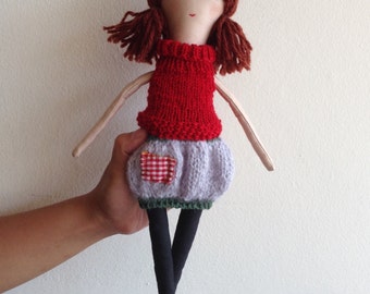 15" fabric doll,Dress up doll, doll set, medium size doll, soft doll, 15" doll, rag doll, cloth doll, handmade cloth doll.
