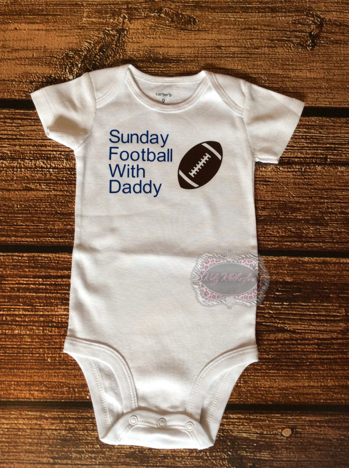 Baby Onesie Football Onesie Sunday Football with Daddy Onesie