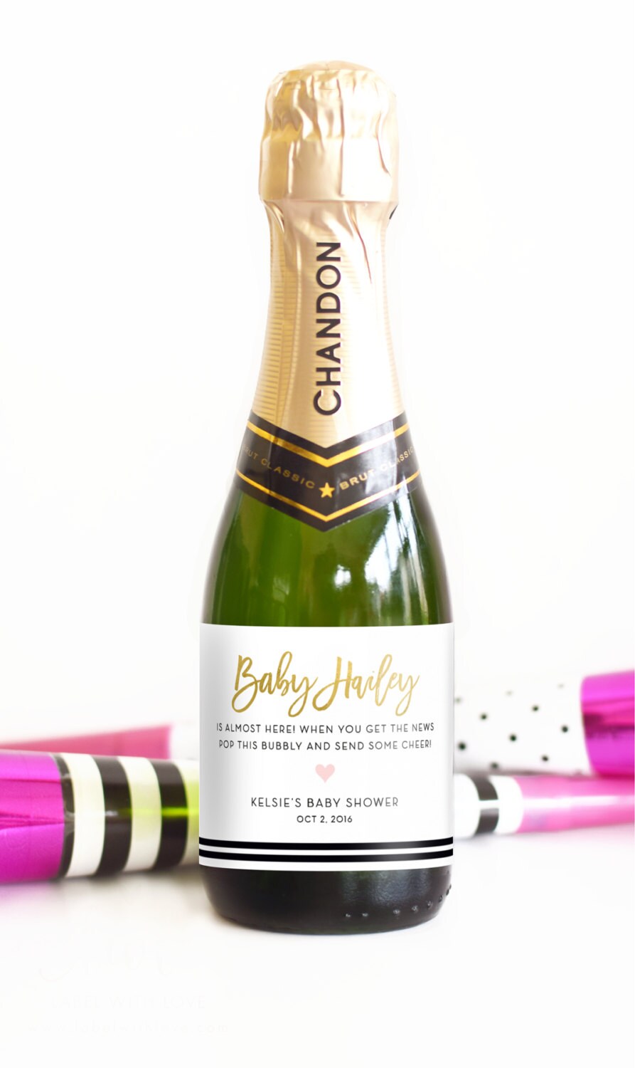 Baby Shower Mini Champagne Bottle Labels Pop When You Get