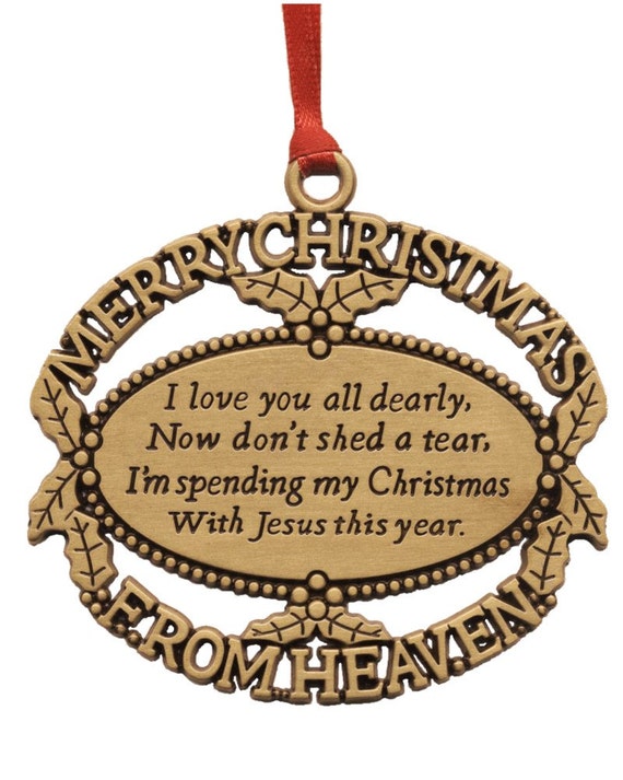 Gold Christmas From Heaven Ornament Engraved with Loved Ones