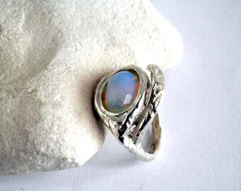 Opalite rings, Silver opalite ring, 925 silver ring, Cocktail ring, Israeli Jewelry, Statement silver ring, Gift for her, Large silver ring