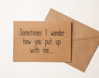 BIRTHDAY or ANNIVERSARY CARD - Husband - Boyfriend - Girlfriend - Wife - Just Because - Funny - Humor - Spouse - Birthday - Anniversary