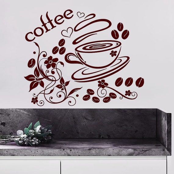 Coffee Wall Decals Cup Decal Vinyl Sticker Home Decor By Cozydecal