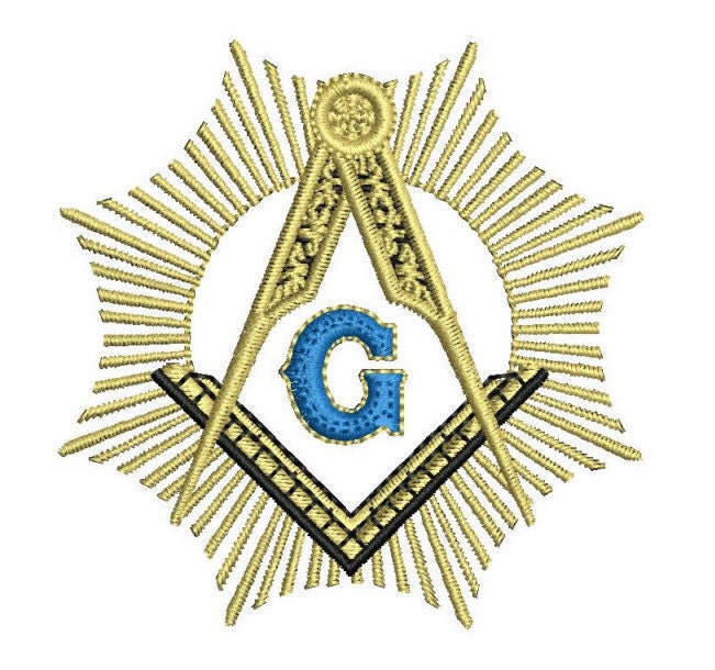 Freemason Masonic Sun Compass And Square Machine Embroidery