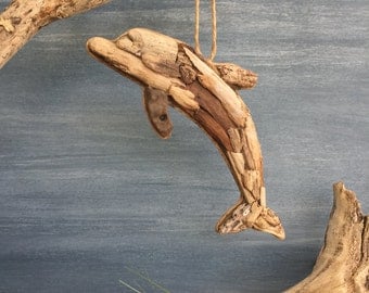 Driftwood Dolphin / Small Coastal Decor / Ornament