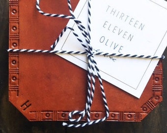 Leather Coasters- Set of 4