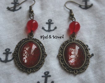 Red Stone earrings