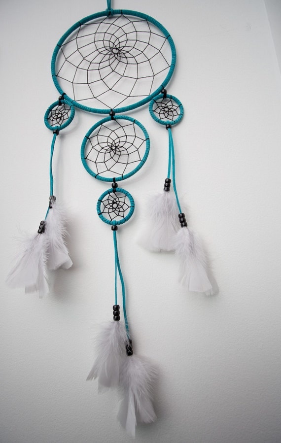 Dream Catcher // 5 Rings // Handmade // Custom // Black