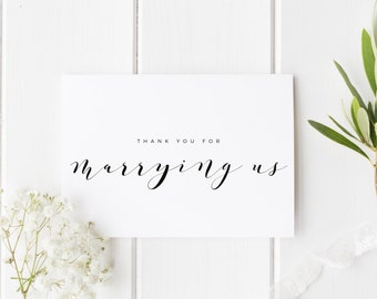 Thank You For Marrying Us, Thankyou Officiant Card, Thank You Wedding Card, Card To Priest, Card To Judge, Thank You Officiant Wedding Card