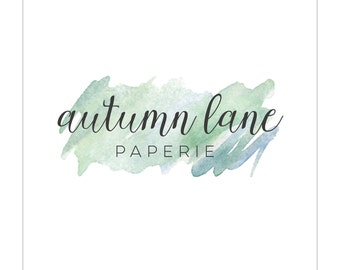 Customizable Watercolor Smudge with Scripty Font Logo Design