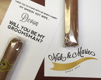 Will You Be My Groomsman Cigar / Custom Cigar Groomsmen / Groomsman Invitation / Cigar for Groomsmen / Asking Best Man Groomsman Proposal
