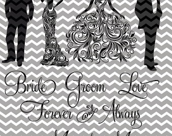 Wedding SVG, Bride SVG, Groom SVG, Wedding Words, Bride and Groom, Cut File, Cutting File, Vinyl, dfx, Cameo, Silhouette, Cricut