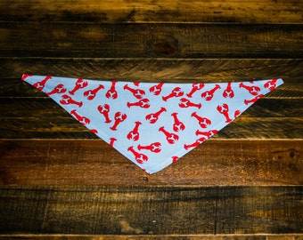 Lobster Seersucker Dog Bandana - Memorial Day 4th of July - Pet Bandana Uptown Pup Store - Spring - Summer - Nautical - Beach - cat
