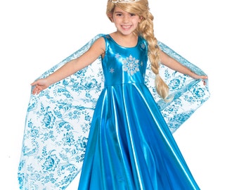 Elsa Dress For Girls, Elsa Costume, Elsa Birthday, Princess Dress, Elsa Dress Toddler, Frozen Elsa Dress, Elsa Crown, Elsa Cape