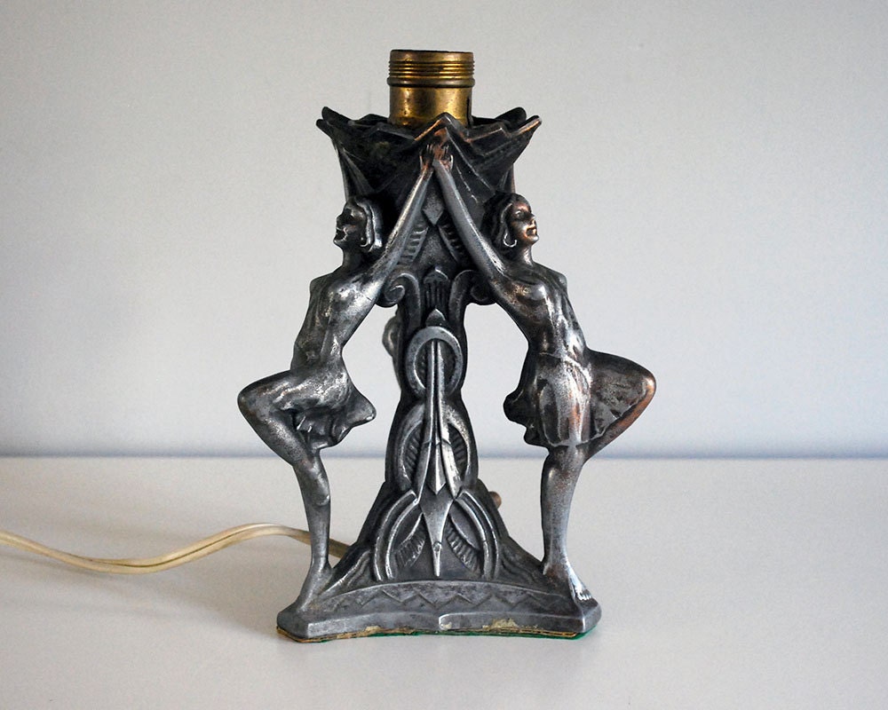 spelter lady lamp