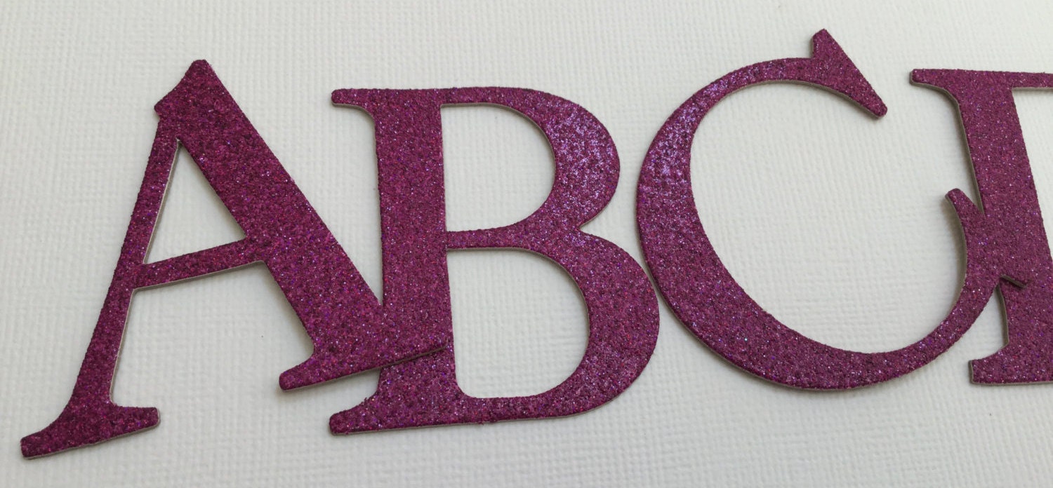 large glitter chipboard alphabet letters 4 inch