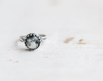 Full Moon ring - Silver ring - Space jewelry - Statement ring - Space ring - Full moon jewelry - Adjustable ring - planet ring (R080)