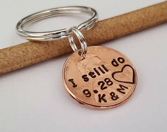 I Still Do - Hand Stamped Penny, Personalized Gift For Him, 1 yr anniversary gift, 7 year anniversary gift, Husband Anniversary Gift