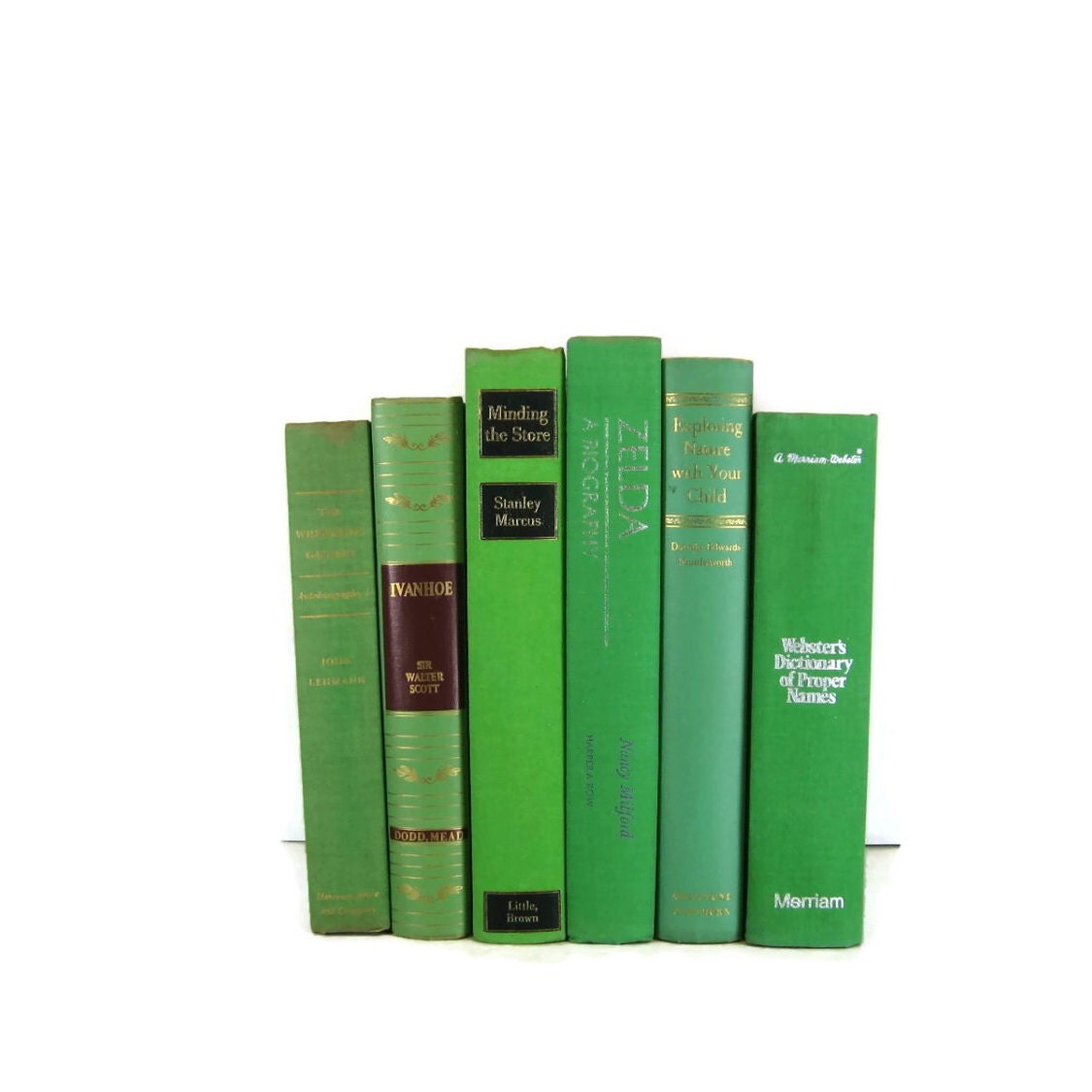Green Decorative Books Green Vintage Books by DecadesOfVintage
