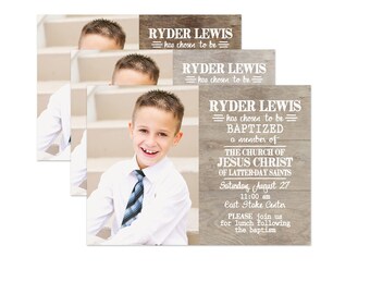 LDS Baptism Invitation Printable CUSTOM LDS Baptism Invitation Boys