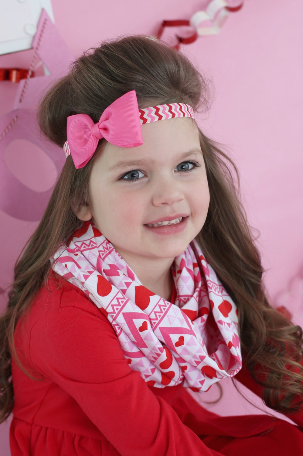 Pink Bow Headband Valentines Day Bow Valentines Day