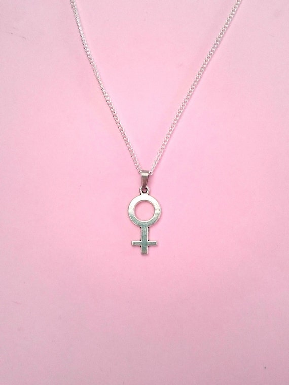 Large Feminist Symbol Necklace Venus Symbol Necklace