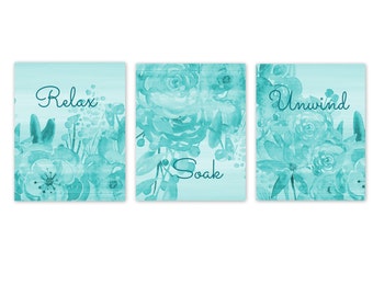 Relax Soak Unwind Printable quote Bathroom Printable