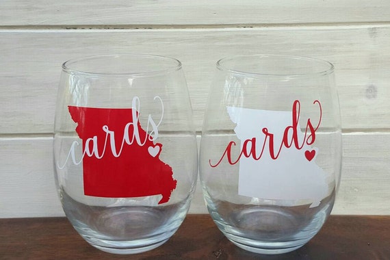 St. Louis Cardinals Wine Glasses by CambridgeAveDesign on Etsy