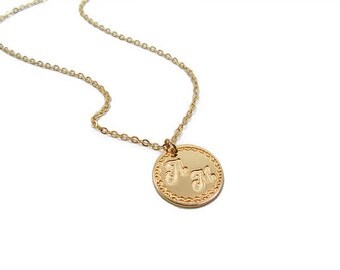 Initial necklace. Gold necklace. Monogram necklace. Personalized Necklace. Gift for her, monogram jewelry, initial pendant