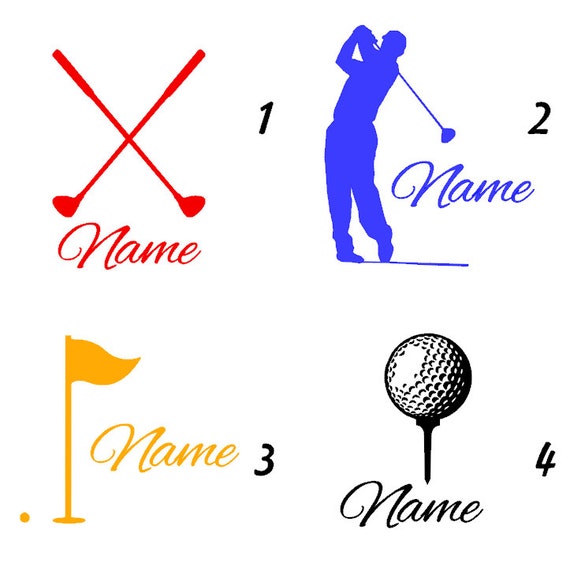 Custom Golf Decal Adhesive or Iron On With Name