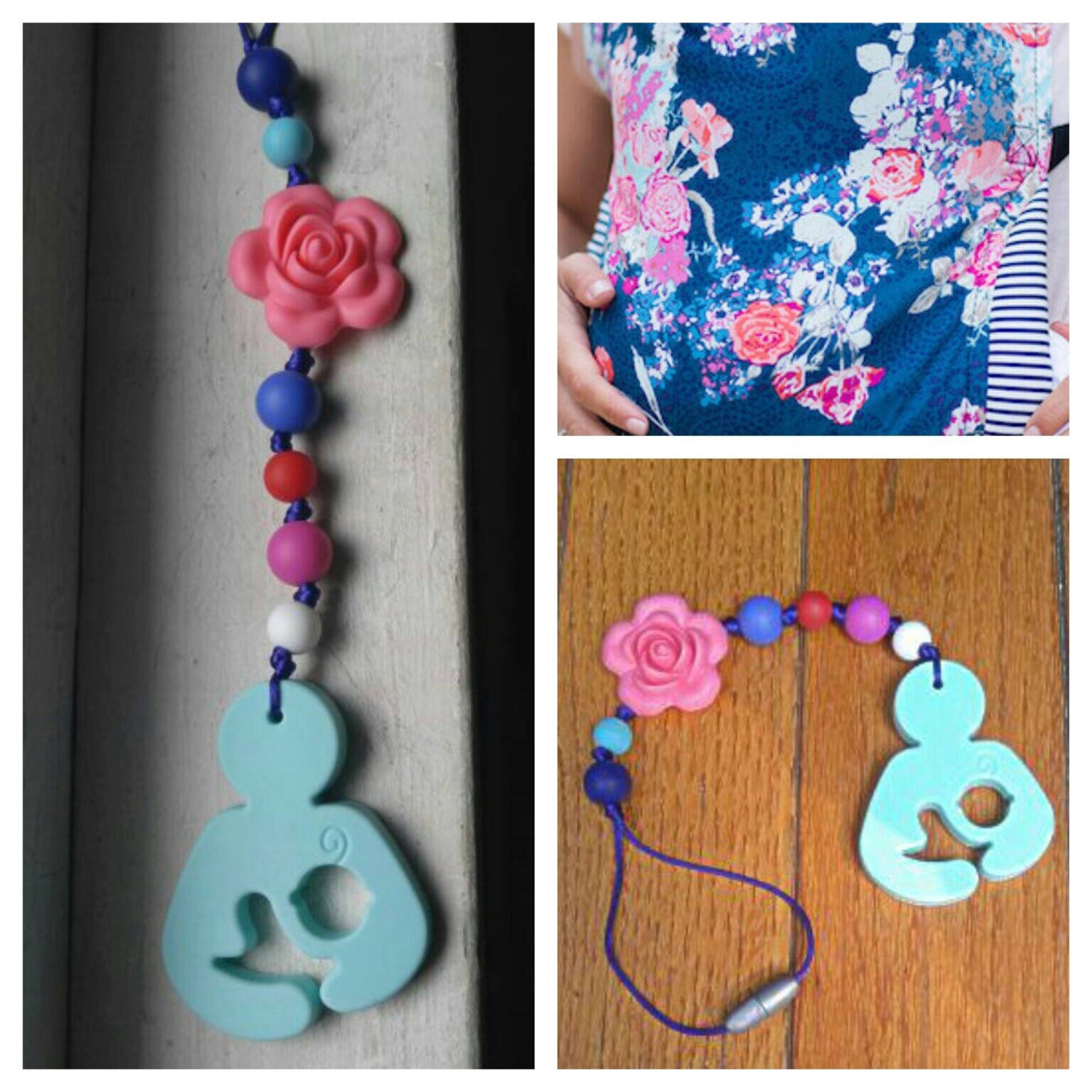 Breastfeeding mom unique Flora Blue Tula baby carrier