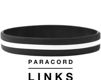 Thin White Line - Black Silicone Bracelet