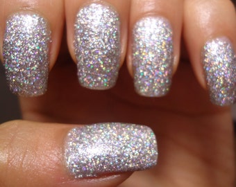 Silver Sand Holographic Glitter Polish