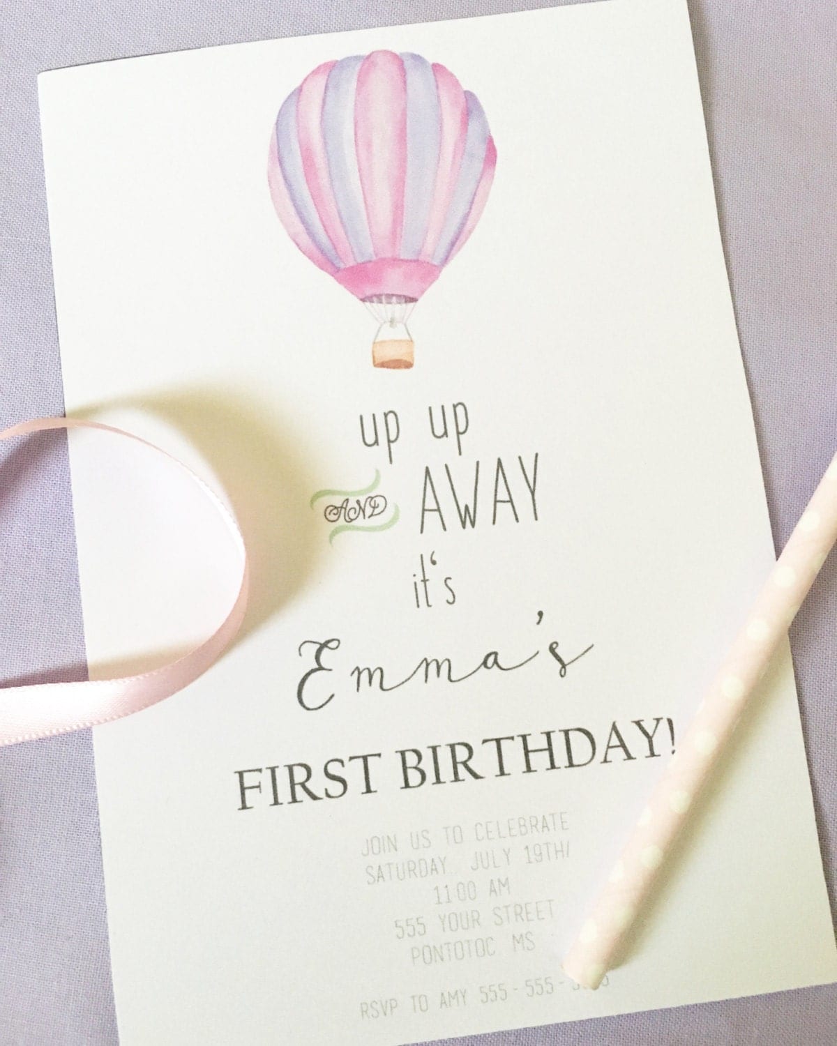 Up Up And Away Invitations 8