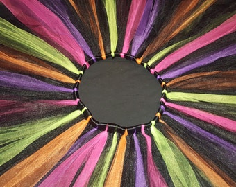Trolls tutu - Black, purple, orange, pink & green neon Tutu - newborn, infant, adult - Halloween costume, birthday party