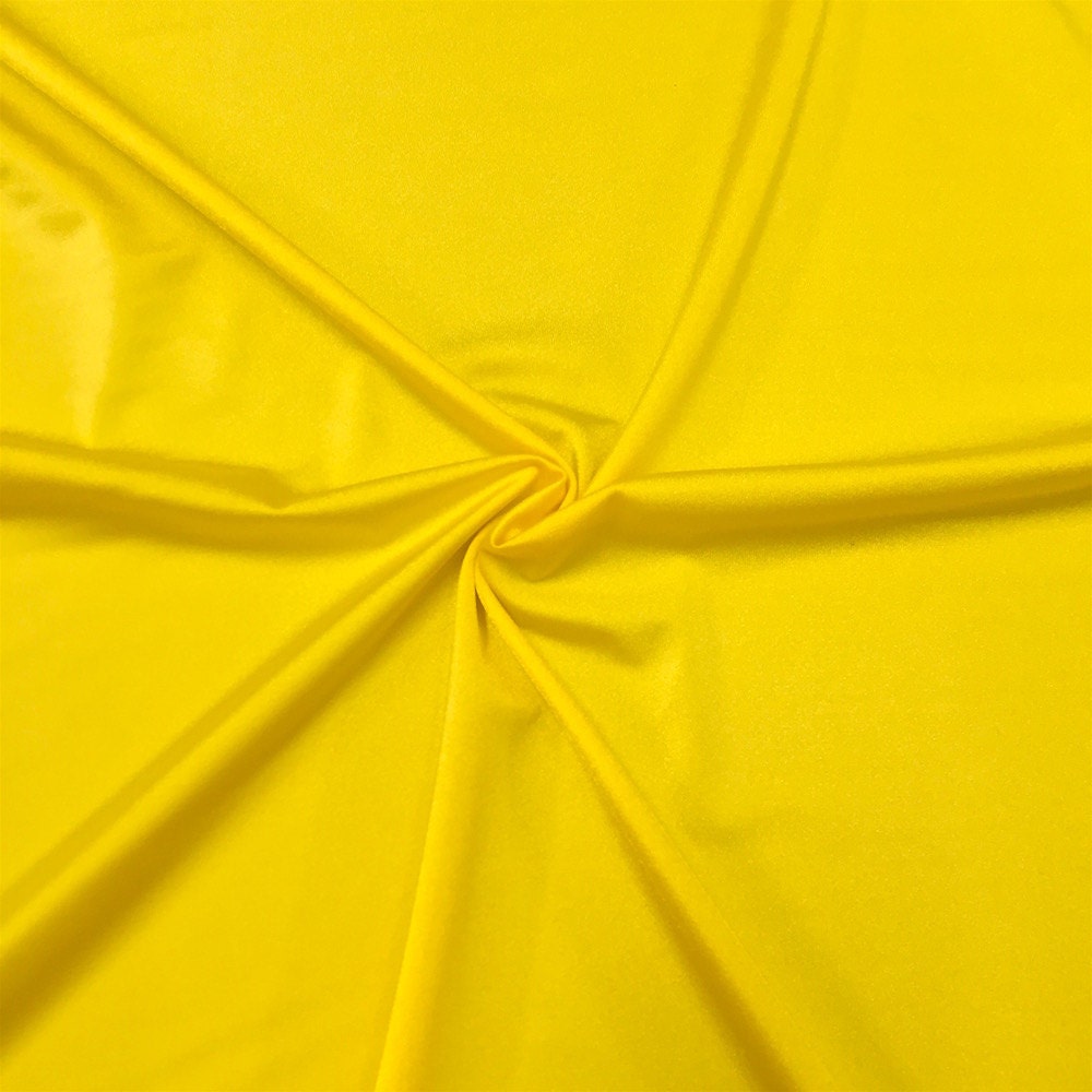 Neon Yellow Lycra Shiny Milliskin Nylon Spandex Fabric 4 Way Stretch 58 Wide Sold By The Yard 6640