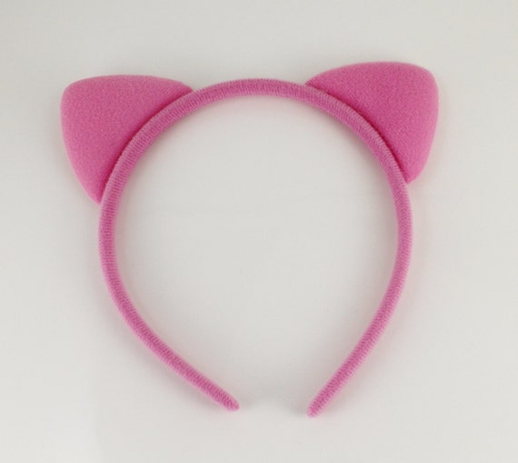 Pink Cat Kitten Ears Headband Faux Fur Furry Head Band Kawaii