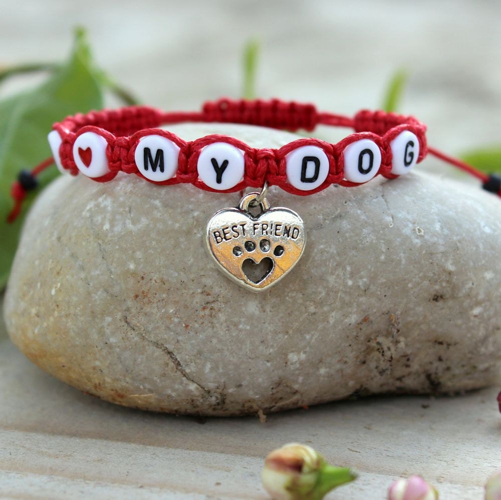 Dog bracelet I love my dog bracelet Pet by ArmellaMeaJewelry