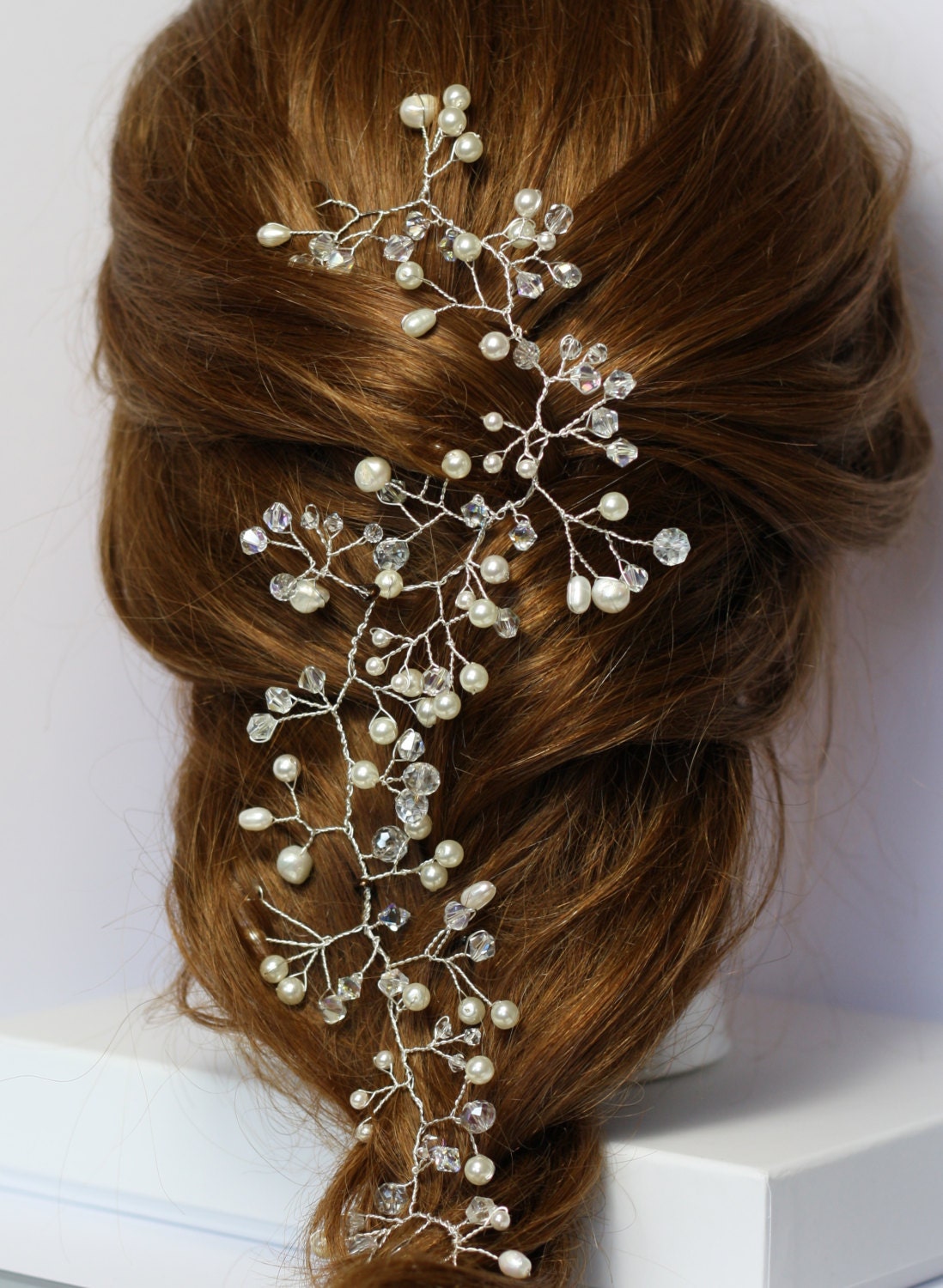 Hair vine pearl and crystal hair vine Gyp hair vine boho