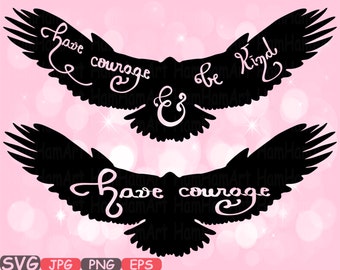 Have courage and be Kind Quote Mascot Woodland Monogram Cutting Files SVG Silhouette school Clipart illustration eps png zoo Vector 503s