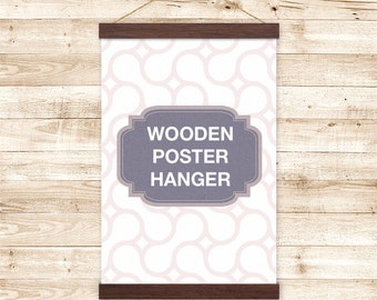 Wooden Poster Hanger - magnetic self assembly - walnut cherry maple - EZA101