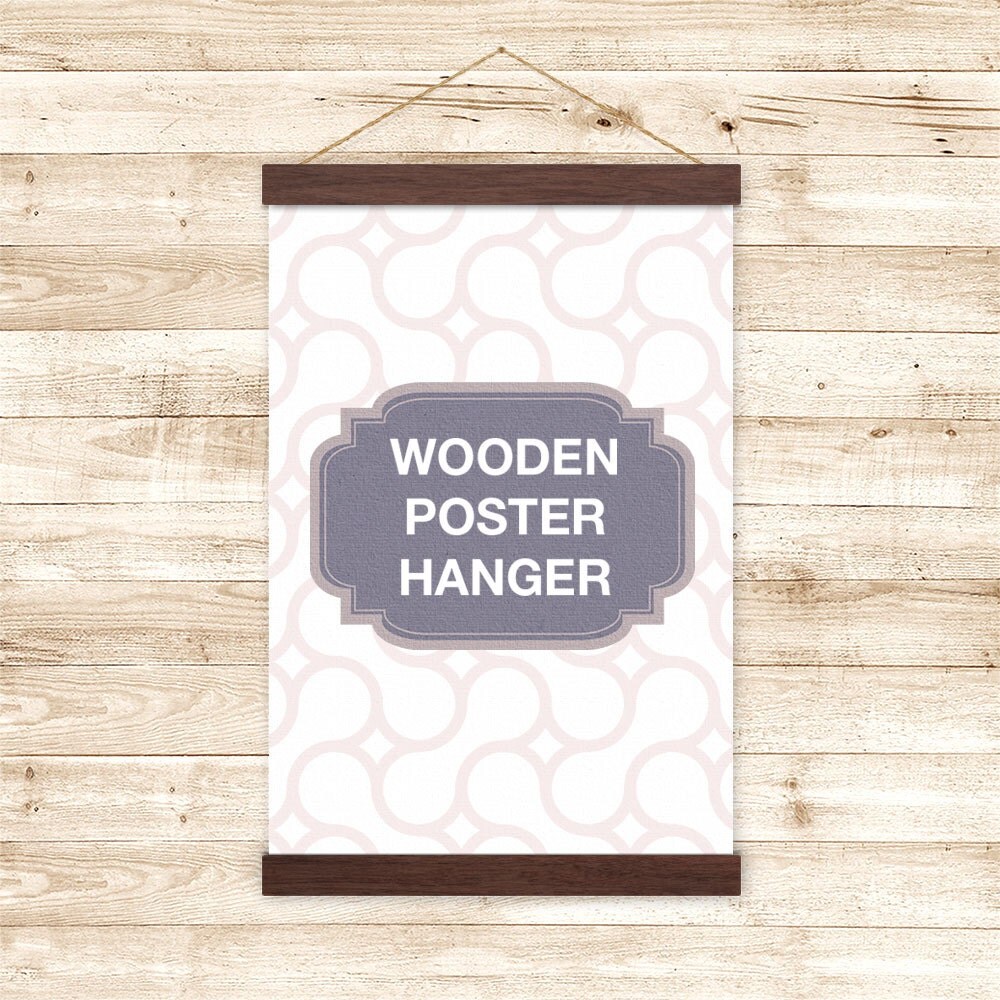 Wooden Poster Hanger self assembly walnut cherry