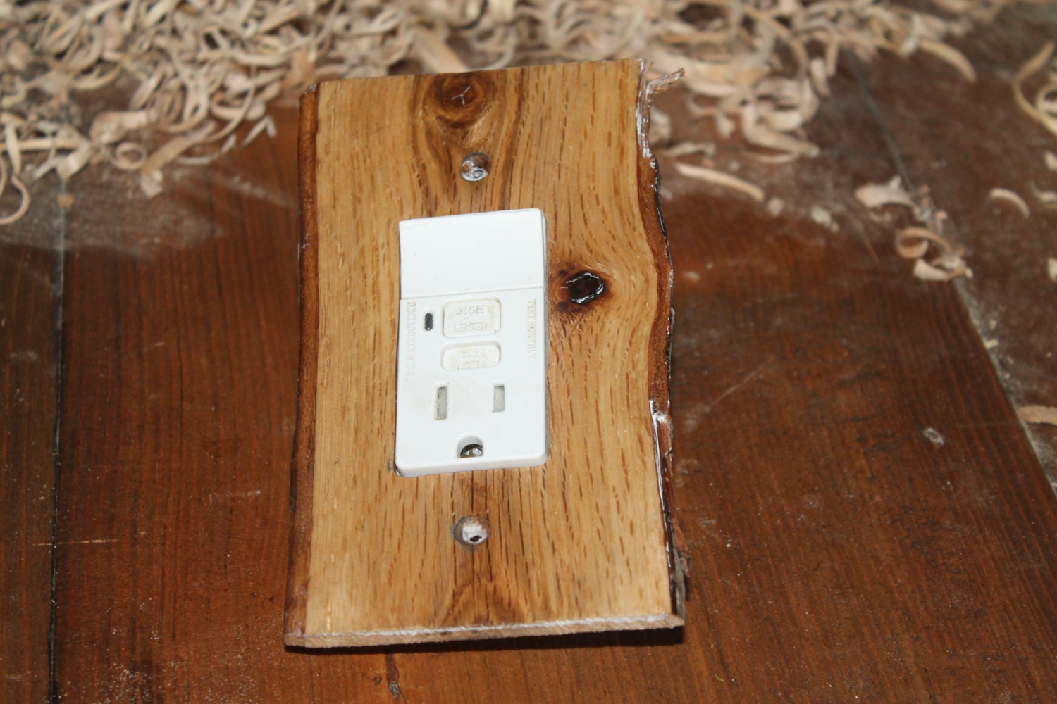 red oak gfci outlet cover plate 5
